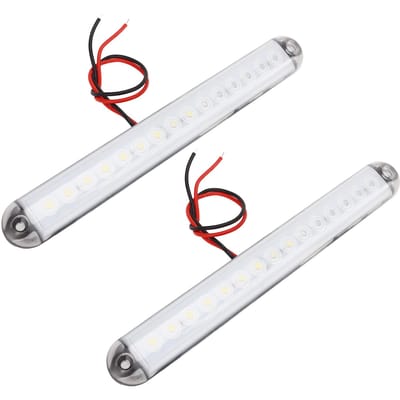 2 STKS Auto Zijmarkeringslichten IP65 Waterdicht 15 LED Kristallen Lampkralen Wit Licht Universeel voor Campers Boten Jachten white