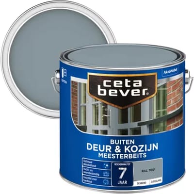 Cetabever Deur- & Kozijnbeits Meesterbeits Deur & Kozijn - Ral 7001 Grijs - Zijdeglans - 2,5l