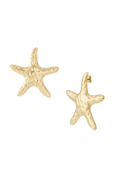 Starfish oorbel- zeester-goud