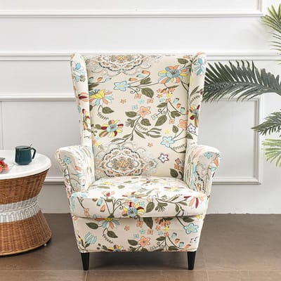 Schuine Arm Koning Rug Stoelhoes Elastische Fauteuil Wingback Wing Bank Rug Stoel Tijger Krukhoes Stretch Beschermer voor Thuis 1 Piece