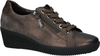 Taupe Veterschoenen met Sleehak Gabor Optifit