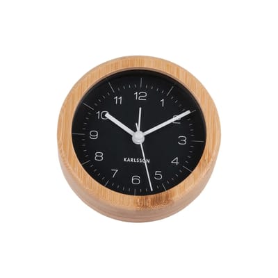 Karlsson Wekker Neat Round - Bamboe - Ø10cm - Modern - Wekker voor slaapkamer - Wekkers