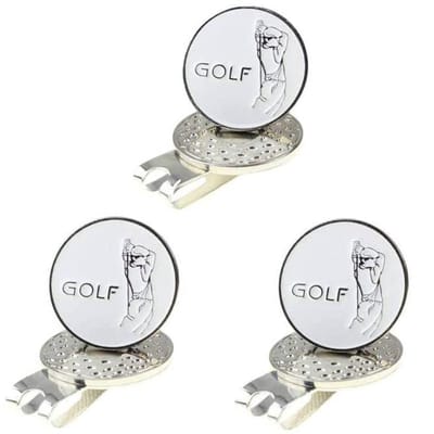Golfbalmarker met magnetische hoedclip - 3 Stuks Golfaccessoires