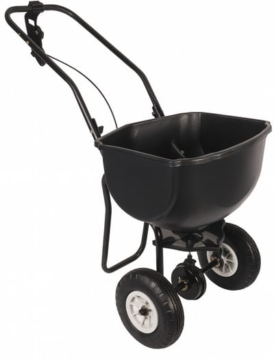 Strooiwagen duwmodel met luchtwielen zwart 20 liter