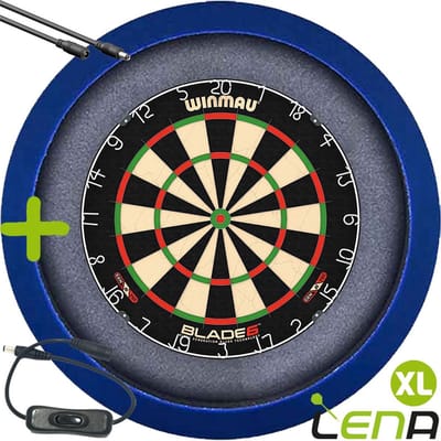 LENA Dartbordverlichting Basic XL (Blauw ) + Schakelaar + Verlengkabel (2.5m1)
