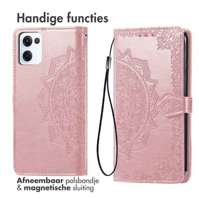imoshion Hoesje - Geschikt voor Oppo Reno 13 - Mandala Bookcase - Rosé Goud