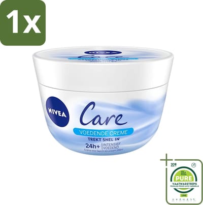 1 x NIVEA - Bodycrème - Verzorging - Voedend - Snel Intrekkend - 200 ml - Nivea Bodycrème - Intensieve Voeding - Hydraterende Crème - Crème Voor Gezicht En Lichaam - Droge Huid