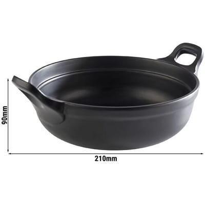 GGM Gastro (6 Stück) Schale - PADELLA - Melamin - 1,5 Liter - Ø 210mm - Schwarz