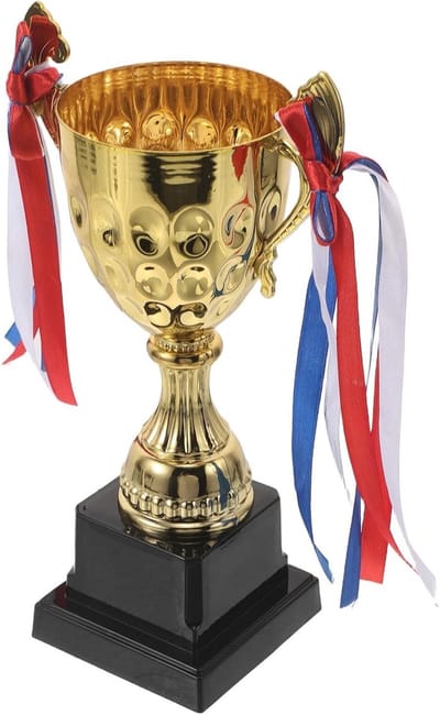 Metalen Beker - Gouden Trofee - Wedstrijd Beloning - Professioneel Vakmanschap - 23.50X13.00X8.00CM - Goud