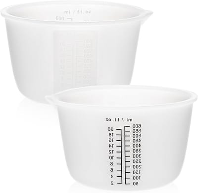 Dailygoods- Siliconen Bekers 600ml - 2 Stuks - Herbruikbaar - Maatbeker - Gietvormen - Knutselen - Premium Kwaliteit