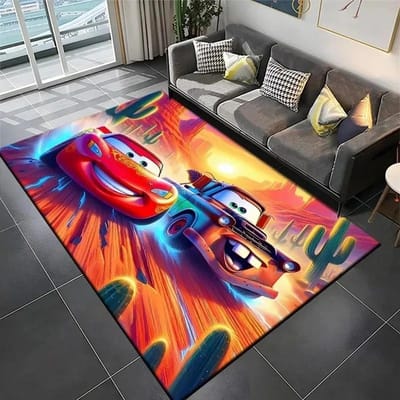 Disney Bliksem McQueen Auto Print Tapijt Kind Woonkamer Spel Antislip Zacht Entree Vloermat Slaapkamer Huisdecoratie Kleed 50x80cm