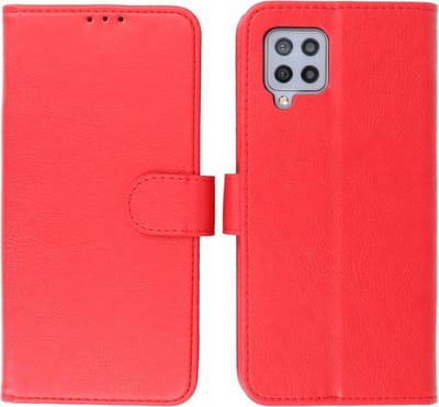 Hoesje Geschikt voor Samsung Galaxy A42 5G - Book Case Telefoonhoesje - Kaarthouder Portemonnee Hoesje - Wallet Cases - Rood