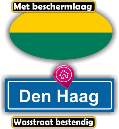 Jerma - Den Haag - Auto - Sticker - set 2 - Ovaal 13x7 cm - rechthoek 13x6 cm - Zelfklevend - Vinyl
