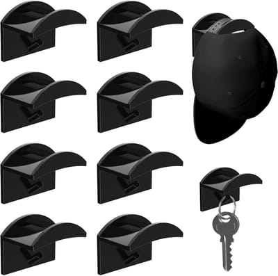 8 Pcs Hoedenhaken - Hoedhouder - Wandopslag voor Hoeden - Zelfklevende Wandhaken voor Hoeden - Sjaals - Tassen - Handdoeken