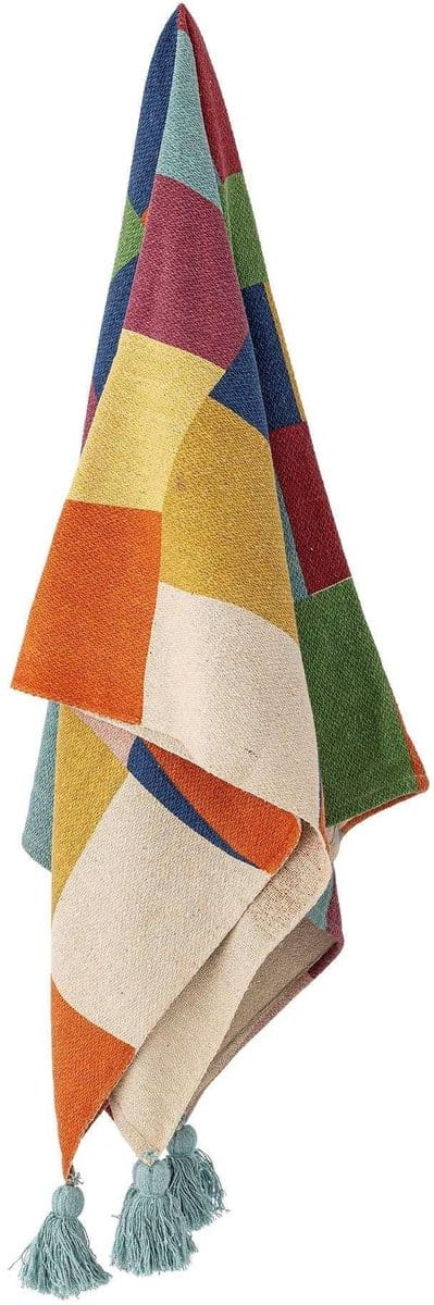 Bloomingville - Colorine plaid gerecycled katoen - meerkleurig - 130x160cm