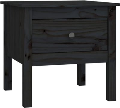 Houten bijzettafel - Nachtkastje salontafel - Woonkamer opbergen - Met lade - 50x50x49cm - Zwart