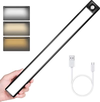 Led verlichting met bewegingssensor - 40CM - Extra Groot - Zwart - Kastverlichting - Draadloos - Trapverlichting - Keukenverlichting - Oplaadbare accu