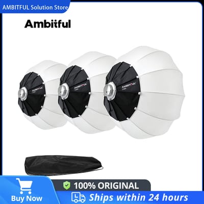 AMBITFUL 50cm 65cm 85cm Opvouwbare Lantaarn Snelle installatie Draagbare Ronde Softbox Licht voor Bowens-mount Studioflits