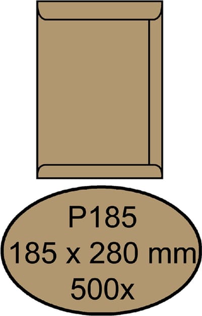 Envelop quantore akte p185 185 x 280 90 g bruinkraft
