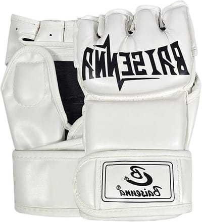 MMA Handschoenen - Bokshandschoenen Kickboksen - Sport Training - Half Vinger Ontwerp - 24x13x5cm - Wit