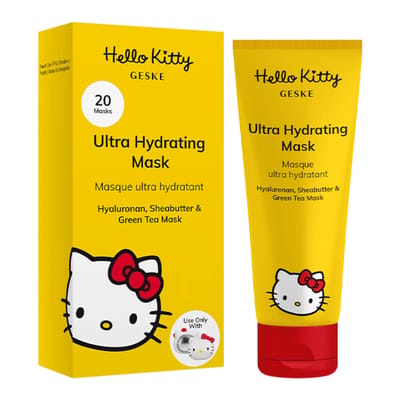GESKE x Hello Kitty | Hydraterend masker | Eenvoudig aanbrengen met het Sonic Warm and Cool Mask | Verzorgingsmasker met vocht | Gezichtsmaskers voor dames en heren | Vegan formule zonder dierproeven