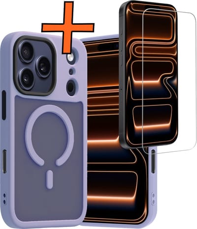 Hoes - Met Screenprotector - Geschikt voor iPhone 17 Pro / 18 Pro - Magsafe Compatible - Sterk & Shockproof - Back Cover - Shock Proof Case - Telefoon Hoes - Lila