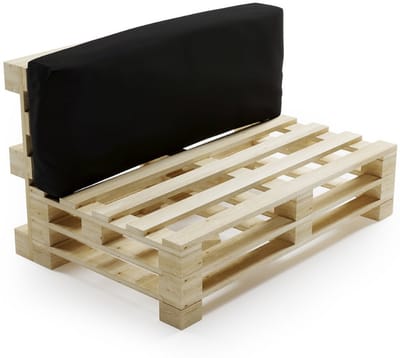 Bananair - Palletkussen - afneembare hoes - Waterbestendig rugkussen - Tuinkussen voor Palletbank - 120x40 cm - Zwart