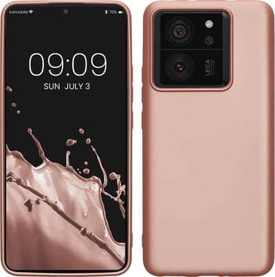 kwmobile telefoonhoesje geschikt voor Xiaomi 13T / 13T Pro - Hoesje voor smartphone - Back cover in metallic roségoud