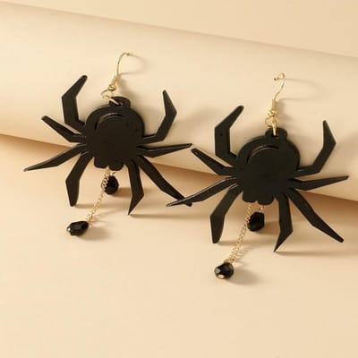 Halloween Dames Oorbellen Grappige Cartoon Zwarte Spin Zwart-Wit Spook Schedel Hand Hanger Oorbellen Dames Cosplay Sieraden black