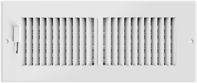 Ventilatierooster - Luchtrooster - Luchtstroom Reguleren - Zwaar Stalen Constructie - 10x30 cm - Wit
