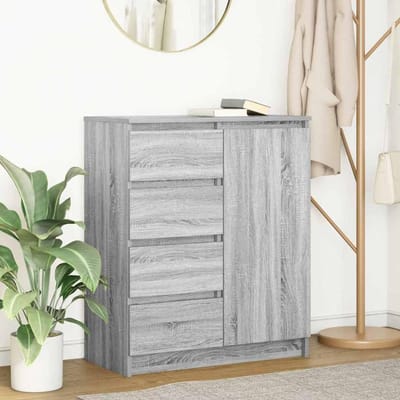 Nova Modern Dressoir met Laden – Compacte Opbergkast in Grijs Sonoma Eiken – Stijlvolle Commode voor Slaapkamer, Hal en Woonkamer – 71W x 35D x 84H cm