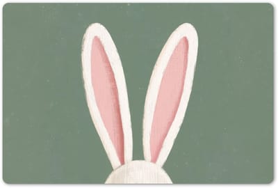 Placemats 45x30 cm - Placemat kunststof - 1 stuk - Hazen - Oren - Roze - Borden onderleggers - Decoratie voor op tafel - Keuken tafeldecoratie accessoires - Vinyl onderlegger - Tafelversiering