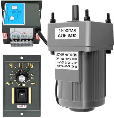 Transmissiemotor Toerentalregelaar - Motor Wisselstroom Tandwielmotor - Apparatuur Aandrijven - Variabele Snelheid Instelbaar - 40 Watt 220 Volt - Metaal