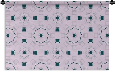 Wandkleed - Wanddoek - Goochelaar - Patronen - Konijnen - 180x120 cm - Wandtapijt