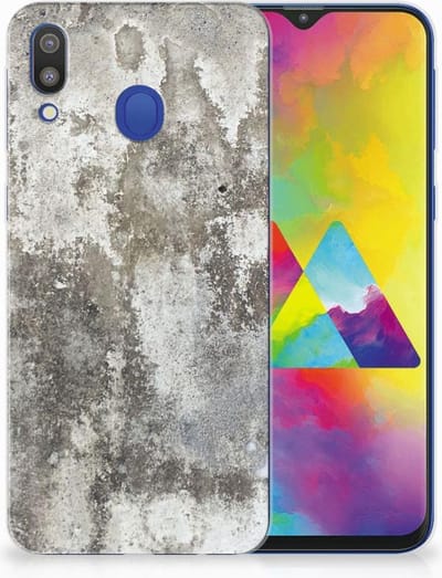 TPU Hoesje voor Samsung Galaxy M20 (Power) TPU Siliconen Hoesje Beton Print