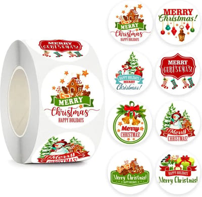 Without Lemon - Kerststickers 2023 - 500 stuks - Sticker size: 3.8cm - Groot - Kerst - Cadeau - Versiering - Verpakking