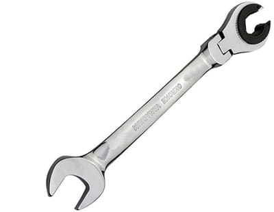 Dailygoody - 10mm Tubing Wrench - Ratel Sleutel - Flexibele Open Eind Sleutel - Zilver - Chroom-Vanadium - Duurzaam en Sterk - Geschikt voor Mech