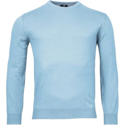 Baileys Trui Ronde Hals Single Knit Pima Cotton Pastel Blauw / male