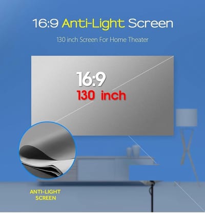 Projectorscherm - Anti-licht gordijn - Thuisbioscoop creëren - Omgevingslicht bestendig - 72 inch - Matwit