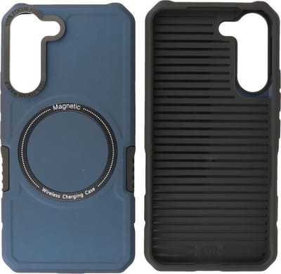 Hoesje Geschikt voor Samsung Galaxy S22 - MagSafe Hoesje - Shockproof Back Cover - Navy