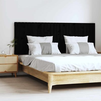 vidaXL - Wandhoofdbord - 166x3x60 - cm - massief - grenenhout - zwart