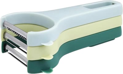 Set van 3 Groentenschillers voor de Keuken, Rechte/Serrated/Julienne Schiller voor Wortel, Komkommer en Aardappel, Ideaal voor Vegetarische Gerechten en Fruit (3 Kleuren)