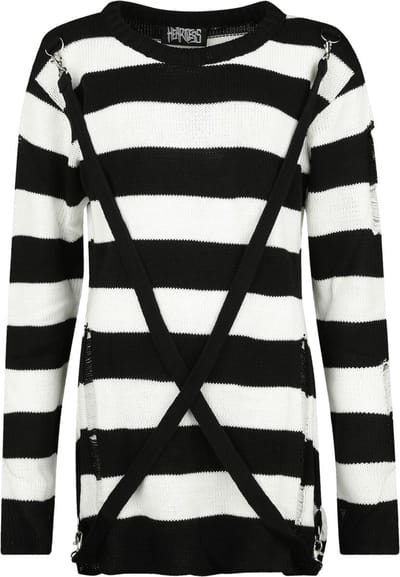 Heartless Orianaer Dames Gebreide trui - zwart/wit - M