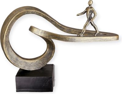 Gilde Handwerk - Sculptuur - Beeld - Je eigen pad volgen - 25x32x15 cm - Bronskleurig Polyresin