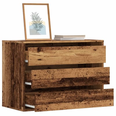 vidaXL - Ladekast - 80x41x58 - cm - bewerkt - hout - oud - houtkleurig