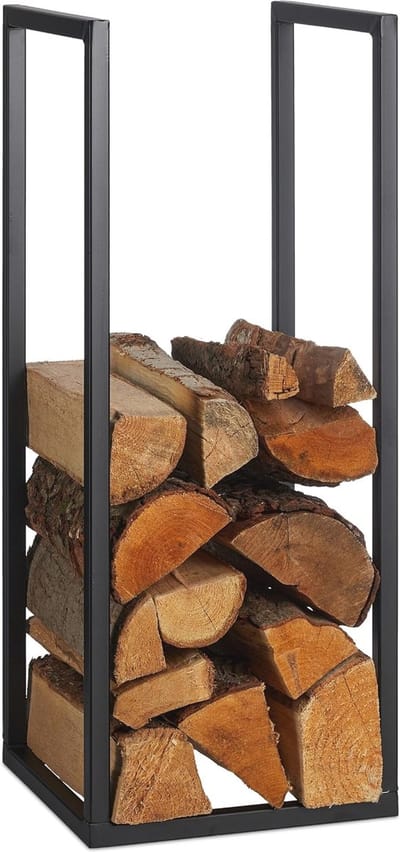 Brandhoutrek - Firewood Rack Metal Firewood Rack for Indoor and Outdoor 75 x 30 x 30 cm,