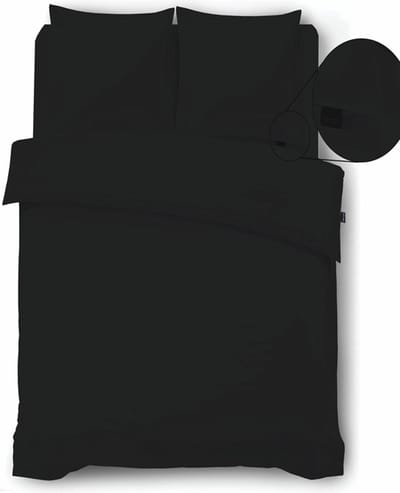 iSleep Dekbedovertrek Perkal - Eenpersoons - 140x200/220 cm - Zwart