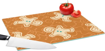 Glazen Snijplank - 39x28 - Patronen - Gingerbread - Koekjes - Snijplanken Glas