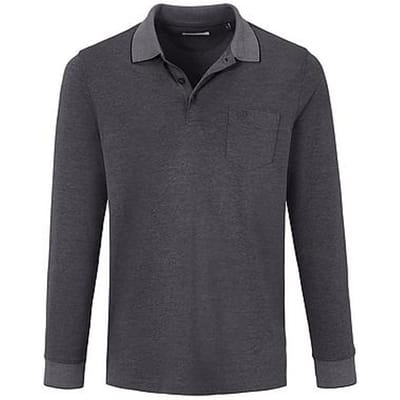 Poloshirt lange mouwen Van Bugatti grijs