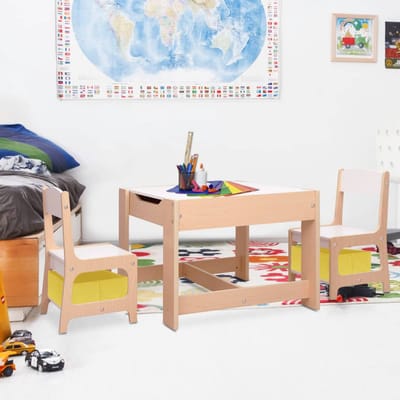 vidaXL - Kindertafel - met - 2 - stoelen - MDF